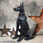  Doberman Kutya 3D modell Papercraft Diy karton Origami Puzzle 43 db-os (PP-2DBR-BLA)