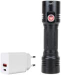PNI Pachet lanterna dubla PNI Adventure F200 din aluminiu cu LED, acumulator 4000mAh, 3 LED-uri cu deschidere mare si unul cu focus (PNI-CHG3F200)