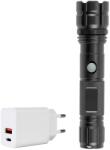 PNI Pachet lanterna PNI Adventure F10 din aluminiu cu LED 6W, 500lm pana la 200m focus, cu acumulator si alimentator PNI CHG300 cu p (PNI-CHG3F10)