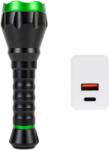 PNI Lanterna PNI Adventure F750 Green Light, aluminiu, LED 10W, 500 lm, pana la 850 m, 4000mAh, IP44, 4000mAh inclus, cu alimentator (PNI-CHG3F750)