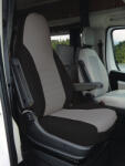 CARBEST 2бр. черно - имитация на кожа, сиво - микрофибър, с облегалка за глава (943561)