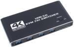 Thunder Germany KVM-2P2, Két portos professzionális KVM switch, 2+1xHDMI, 4+2xUSB