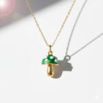 KÁRPÁTHY ékszer DIY Gomba nyaklánc - zöld, aranyozott