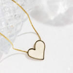 KÁRPÁTHY ékszer Aranyozott nyaklánc szív alakú medállal, fehér