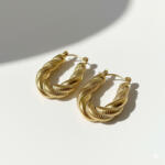 KÁRPÁTHY ékszer Fonottkalács fülbevaló, aranyozott