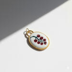 KÁRPÁTHY ékszer Paradicsom olajfestmény charm, aranyozott