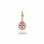 KÁRPÁTHY ékszer Pink Water Drop charm, aranyozott