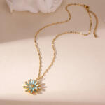 KÁRPÁTHY ékszer DAISY aranyozott nyaklánc - kék