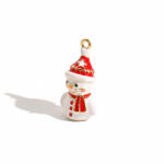 KÁRPÁTHY ékszer Hóember charm - aranyozott, zománcozott