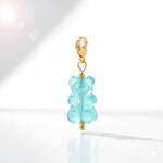 KÁRPÁTHY ékszer Gumimaci charm - világoskék, aranyozott