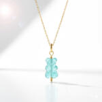 KÁRPÁTHY ékszer DIY Gumimaci nyaklánc - világoskék, aranyozott