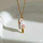 KÁRPÁTHY ékszer Pálcikás jégkrém aranyozott nyaklánc, rózsaszín