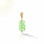 KÁRPÁTHY ékszer Gumimaci charm - világoszöld, aranyozott