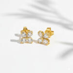 KÁRPÁTHY ékszer Diamond Flowers aranyozott fülbevaló