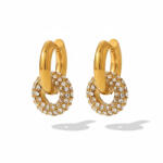 KÁRPÁTHY ékszer Timeless pearl aranyozott fülbevaló, golden