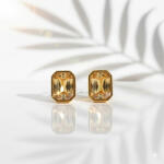 KÁRPÁTHY ékszer Birthstone fülbevaló - champagne, aranyozott