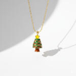 KÁRPÁTHY ékszer DIY Karácsonyfa nyaklánc - aranyozott, zománcozott