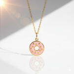 KÁRPÁTHY ékszer DIY Pink donut nyaklánc, aranyozott