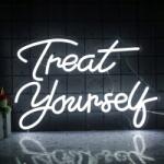 Wanxing Neon Led "Treat Yourself" Akril Felirat, fehér, LED, fali dekorációs lámpa (J1675)