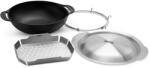 Weber Crafted wok és párolókosár, 5.7L, porcelán zománc, rozsdamentes acél (7607)