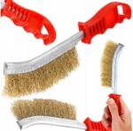 GEKO Drótkefe, sárgaréz huzal, erős tisztítás, ergonomikus markolat (G00645)