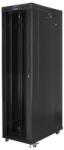 Lanberg 19 szabadon álló rack szekrény 47U/800X1200 üvegajtó, lapraszerelt, LCD kijelző, fekete V2 (FF01-8247-12BL)