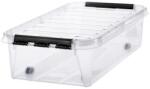 SMARTSTORE Műanyag tárolódoboz, 31 liter, fekete fogantyúkkal és görgőkkel, SMARTSTORE Classic 35, átlátszó