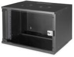 ASSMANN SOHO PRO falra szerelhető fém szekrény, 7U, üvegajtóval, fekete, 370x540x400mm (DN-49203)