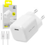 Blavec fali töltő BC-6 GaN4 - Type C - PD QC 33W 3A Type C - Type C kábellel (TCBC6G4-CW333A+CC) fehér