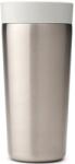 Brabantia Make & Take duplafalú termoszbögre 360ml, hideg és meleg italok számára, szivárgásmentes, snap lid fedél, r. m. acél, világosszürke (BR228704)