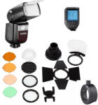 Godox V860III-O Olympus/Panasonic rendszervaku szett AK-R1 fényformálóval és XRO II vakukioldóval