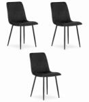  Valora JEWA szék, fekete bársony, ergonomikus kialakítás, nappaliba, 3 db