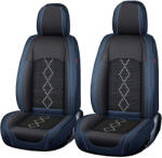  Prémium 5 személyes autótakarók Carguard Deluxe perforált öko bőrből és textilből - fekete - sötétkék