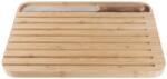 Pebbly Vágódeszka NBA127 36 x 26 cm, kenyérvágó késsel, barna, bambusz, Pebbly (PEBBNBA127)