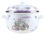 Grunberg Cratita Emailata cu Capac, 26 cm, 6.50 l, Alb / Mov, Grunberg, Model GR2600B (GR2600B)