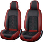  Prémium 5 személyes autótakarók Carguard Deluxe perforált öko bőrből és textilből - sötétpiros - fekete