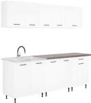  Primo 220 konyhabútor fehér, rauna szil munkalappal (PRK220RSZ)