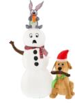 Chomik Hóember Kutyával És Nyuszival LED Világítással, 180 cm Magas