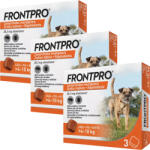 FRONTPRO tablete împotriva puricilor și căpușelor pentru câini (3 cutii = 9 tablete | 4 - 10 kg | 9 x 28.3 mg)
