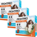 FRONTPRO tablete împotriva puricilor și căpușelor pentru câini (3 cutii = 9 tablete | 10 - 25 kg | 9 x 68 mg)