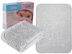  EASY CARE nyomott mintás vastag babapléd 80*110 cm - szürke maci