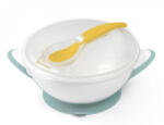  BabyOno tapadós fedeles tányér kanállal - menta