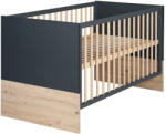 Roba Sötétszürke-natúr színű babaágy 70x140 cm Lenn - Roba