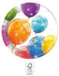 Procos Sparkling Balloons, Lufis papírtányér 8 db-os 20 cm FSC NETPNN93483 (NETPNN93483)