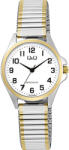 Q&Q női karóra, quartz, bicolor színű fémtok, bicolor színű rugóscsat, fehér számlap C37A-025PY (4707-5)