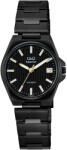 Q&Q női karóra, quartz, fekete színű nemesacél tok, fekete számlap, fekete nemesacél csat, (Superior) S22A-008PY (4711-3)