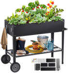 VEVOR Mobil magaságyás fém kerti ültetőláda fekete 108x49, 5x80 cm horganyzott acélból (GJSJSZZCTHS37XXG2V0)