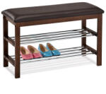  83168-06 Modern Cipőtároló Polc és Zsámoly Barna Színben. Teherbírása 90 kg (art83168-06-WAL)