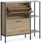  Cipősszekrény tölgy színben 2 rekesszel és polcokkal. Tartós MDF-ből (artABO-G1008-OAK)