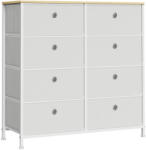  Fiókos szekrény 80x30x82cm, Fém Vázzal, Fehér Színben, AUK-E1024 WT (artAUK-E1024-WT)